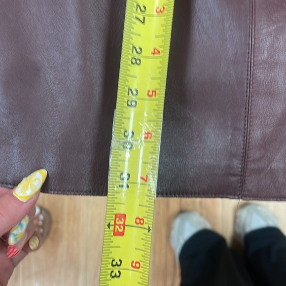 Zara Woman 100% Sheepskin Leather Dress (Deep Burgundy/Merlot) - Picture 12 of 12